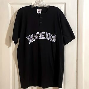 Majestic (Rockies) #11 jersey shirt, Large, Black